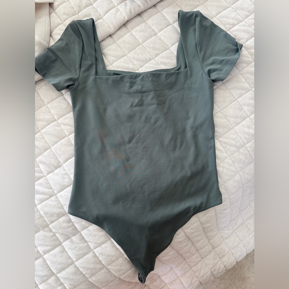 Aritzia Olive Green Square Neck Bodysuit